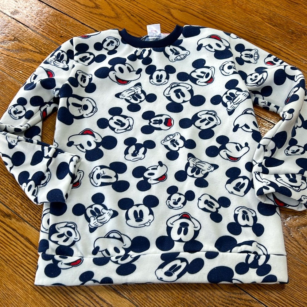 Disney Junior Mickey pullover sweatshirt. Kids size 10/12. Blue and white.